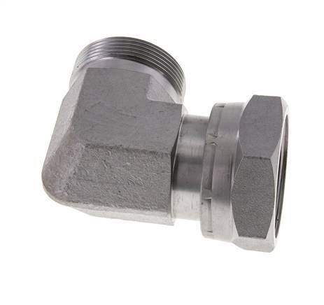 UN 2''-12 x UN 2''-12 M/F Zinc plated Steel 90 deg Elbow Fitting ORFS 250 Bar - Hydraulic