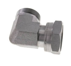 UN 2''-12 x UN 2''-12 M/F Zinc plated Steel 90 deg Elbow Fitting ORFS 250 Bar - Hydraulic