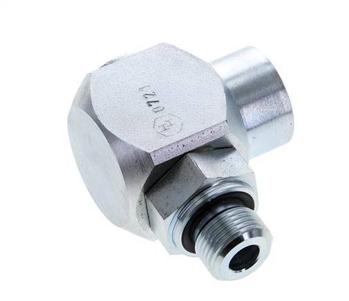 G 3/8'' M/F Verzinkter Stahl 90 Grad Winkel-Drehgelenk Hochdruck 400 Bar - Hydraulik