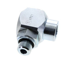 G 3/8'' M/F Zinc plated Steel 90 deg Elbow Swivel Joint High-pressure 400 Bar - Hydraulic
