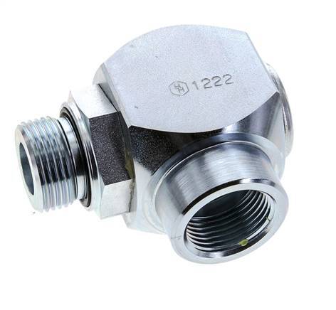 G 1'' M/F Verzinktes Stahl 90 Grad Drehgelenk Hochdruck 250 Bar - Hydraulisch