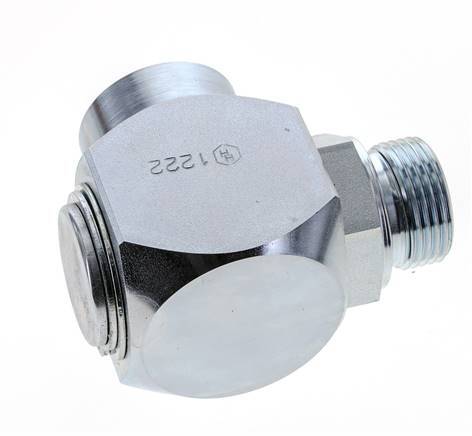 G 1'' M/F Zinc plated Steel 90 deg Elbow Swivel Joint High-pressure 250 Bar - Hydraulic