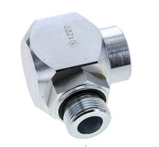 G 1'' M/F Zinc plated Steel 90 deg Elbow Swivel Joint High-pressure 250 Bar - Hydraulic