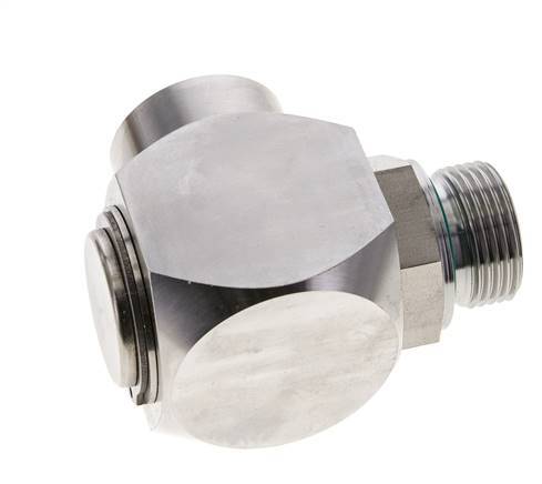 G 1'' M/F Edelstahl 90 Grad Winkel-Drehgelenk Hochdruck 250 Bar - Hydraulisch