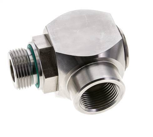 G 1'' M/F Edelstahl 90 Grad Winkel-Drehgelenk Hochdruck 250 Bar - Hydraulisch