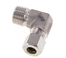R 1/2'' Außengewinde x 10L Edelstahl 90-Grad-Kompressionsverschraubung 315 Bar DIN 2353