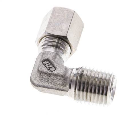 1/4'' NPT Male x 6L Stainless steel 90 deg Elbow Compression Fitting 315 Bar DIN 2353