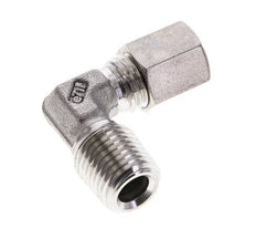 1/4'' NPT Male x 6L Stainless steel 90 deg Elbow Compression Fitting 315 Bar DIN 2353