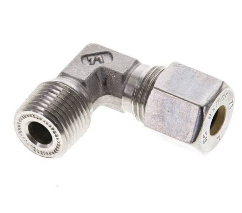 3/8'' NPT Male x 8S Stainless steel 90 deg Elbow Compression Fitting 630 Bar DIN 2353