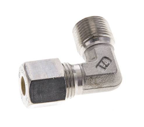 3/8'' NPT Male x 8S Stainless steel 90 deg Elbow Compression Fitting 630 Bar DIN 2353