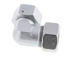 M42x2 x 30S Verzinkter Stahl Verstellbarer 90°-Winkel mit Dichtungskonus und O-Ring 400 Bar DIN 2353