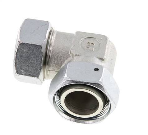 M45x2 x 35L Verzinkter Stahl Verstellbares 90 Grad Winkelstück mit Dichtungskonus und O-Ring 160 Bar DIN 2353