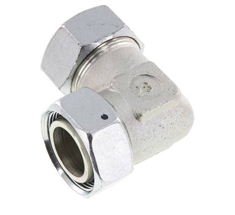 M45x2 x 35L Verzinkter Stahl Verstellbares 90 Grad Winkelstück mit Dichtungskonus und O-Ring 160 Bar DIN 2353
