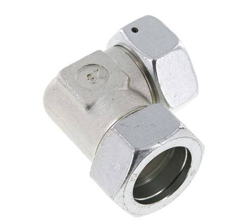M45x2 x 35L Verzinkter Stahl Verstellbares 90 Grad Winkelstück mit Dichtungskonus und O-Ring 160 Bar DIN 2353