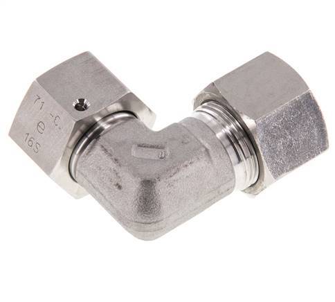 M24x1,5 x 16S Edelstahl Verstellbarer 90 Grad Winkel mit Dichtkonus und O-Ring 400 Bar DIN 2353