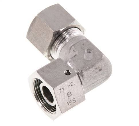 M24x1,5 x 16S Edelstahl Verstellbarer 90 Grad Winkel mit Dichtkonus und O-Ring 400 Bar DIN 2353