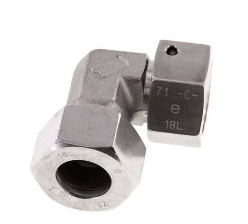 M26x1,5 x 18L Edelstahl Verstellbarer 90 Grad Winkel mit Dichtkonus und O-Ring 315 Bar DIN 2353