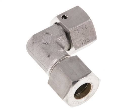 M20x1,5 x 12S Edelstahl Verstellbarer 90 Grad Winkel Verschraubung mit Dichtkonus und O-Ring 630 Bar DIN 2353