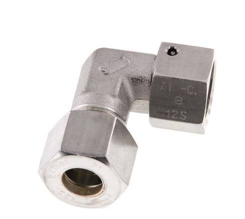 M20x1,5 x 12S Edelstahl Verstellbarer 90 Grad Winkel Verschraubung mit Dichtkonus und O-Ring 630 Bar DIN 2353