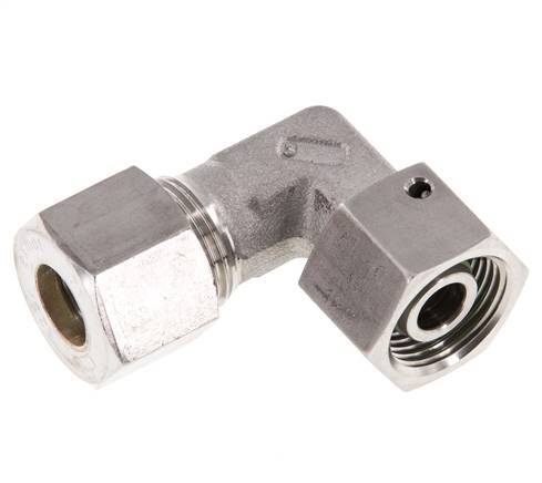 M20x1,5 x 12S Edelstahl Verstellbarer 90 Grad Winkel Verschraubung mit Dichtkonus und O-Ring 630 Bar DIN 2353