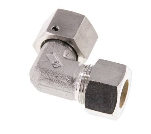 M22x1,5 x 15L Edelstahl Verstellbarer 90 Grad Winkel Verschraubung mit Dichtkonus und O-Ring 315 Bar DIN 2353