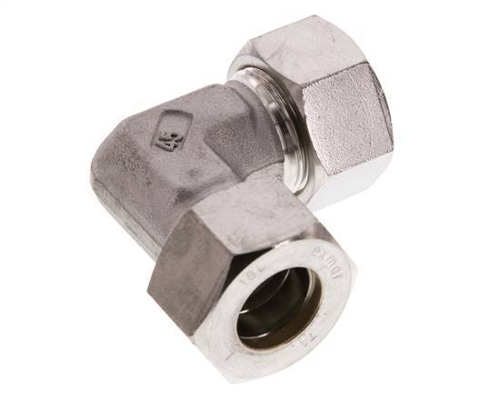 18L Edelstahl 90 Grad Winkelverschraubung 315 Bar DIN 2353