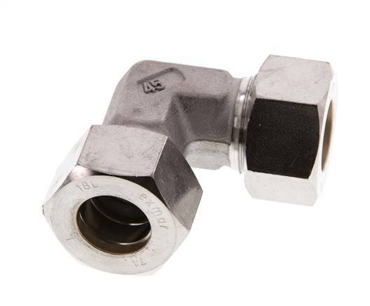 18L Edelstahl 90 Grad Winkelverschraubung 315 Bar DIN 2353