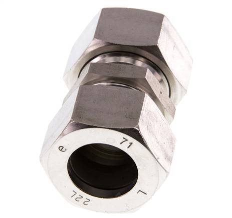 22L Edelstahl gerade Schneidring 160 Bar DIN 2353