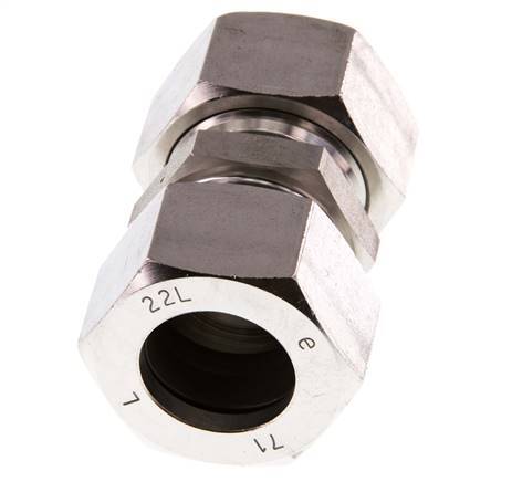 22L Edelstahl gerade Schneidring 160 Bar DIN 2353