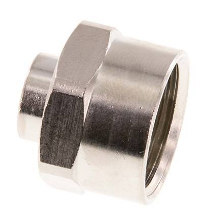 G 1/2'' x G 1/8'' Messing vernickelt Muffe 16 bar