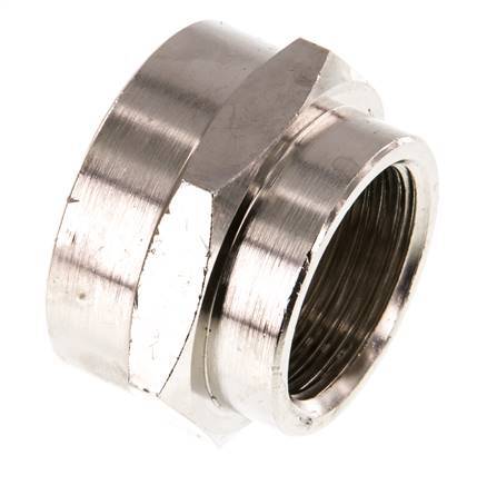 G 1'' x G 3/4'' Messing vernickelt Muffe 16 bar