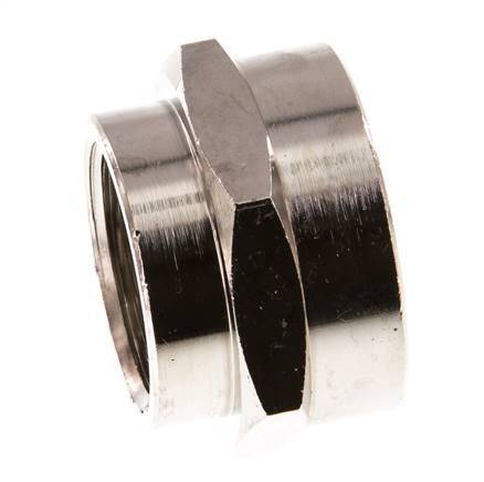 G 1'' x G 3/4'' Messing vernickelt Muffe 16 bar