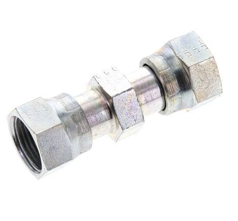 UN 13/16''-16 Verzinkter Stahl Muffe ORFS mit Überwurfmutter 630 Bar - Hydraulisch