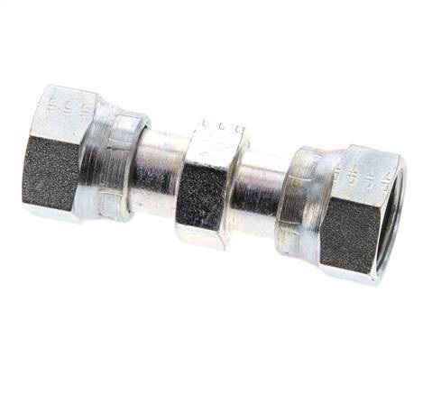 UN 13/16''-16 Verzinkter Stahl Muffe ORFS mit Überwurfmutter 630 Bar - Hydraulisch