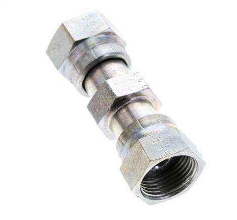 UN 13/16''-16 Verzinkter Stahl Muffe ORFS mit Überwurfmutter 630 Bar - Hydraulisch
