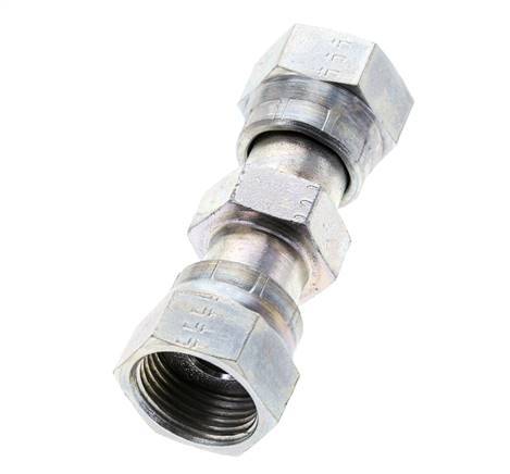 UN 13/16''-16 Verzinkter Stahl Muffe ORFS mit Überwurfmutter 630 Bar - Hydraulisch