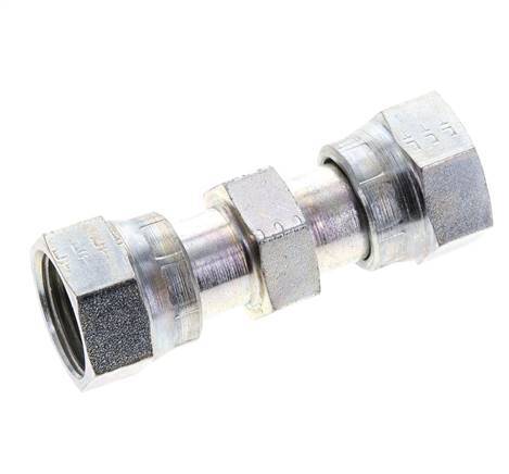 UN 13/16''-16 Verzinkter Stahl Muffe ORFS mit Überwurfmutter 630 Bar - Hydraulisch
