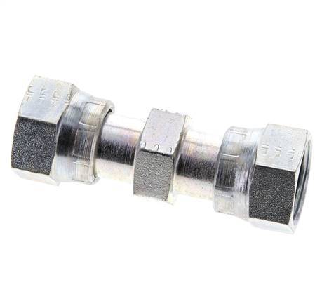 UN 13/16''-16 Verzinkter Stahl Muffe ORFS mit Überwurfmutter 630 Bar - Hydraulisch