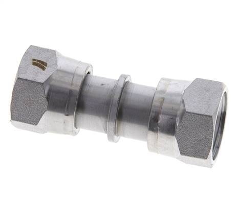 UNS 1''-14 Verzinkter Stahl Muffe ORFS mit Überwurfmutter 400 Bar - Hydraulisch