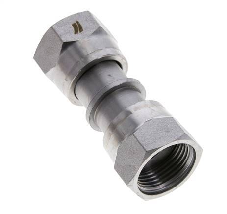 UNS 1''-14 Verzinkter Stahl Muffe ORFS mit Überwurfmutter 400 Bar - Hydraulisch
