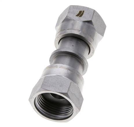 UNS 1''-14 Verzinkter Stahl Muffe ORFS mit Überwurfmutter 400 Bar - Hydraulisch