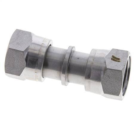 UNS 1''-14 Verzinkter Stahl Muffe ORFS mit Überwurfmutter 400 Bar - Hydraulisch