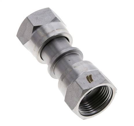 UNS 1''-14 Verzinkter Stahl Muffe ORFS mit Überwurfmutter 400 Bar - Hydraulisch