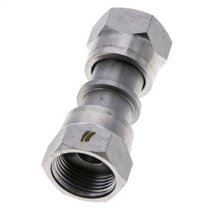 UNS 1''-14 Verzinkter Stahl Muffe ORFS mit Überwurfmutter 400 Bar - Hydraulisch