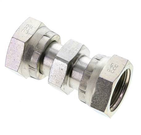UN 1-7/16''-12 Verzinkter Stahl Muffe ORFS mit Überwurfmutter 400 Bar - Hydraulisch