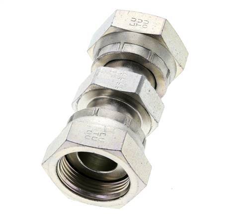 UN 1-7/16''-12 Verzinkter Stahl Muffe ORFS mit Überwurfmutter 400 Bar - Hydraulisch