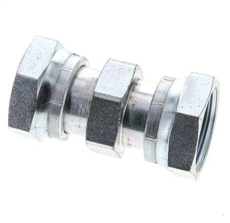 UN 1-11/16''-12 Verzinkter Stahl Muffe ORFS mit Überwurfmutter 250 Bar - Hydraulisch