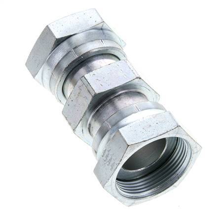 UN 1-11/16''-12 Verzinkter Stahl Muffe ORFS mit Überwurfmutter 250 Bar - Hydraulisch