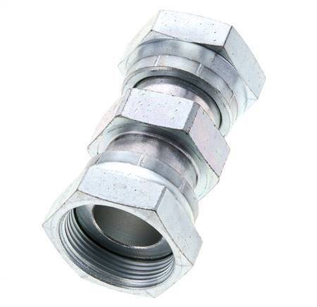 UN 1-11/16''-12 Verzinkter Stahl Muffe ORFS mit Überwurfmutter 250 Bar - Hydraulisch