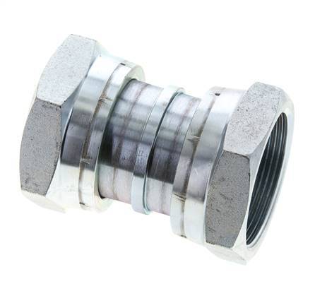 UN 2''-12 Verzinkter Stahl Muffe ORFS mit Überwurfmutter 250 Bar - Hydraulisch